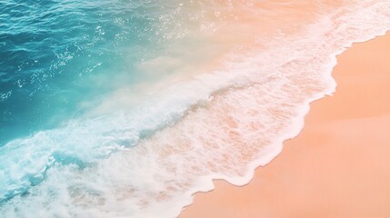 Fototapeta premium Soft Watercolor Beach Background with Gentle Waves and Hues