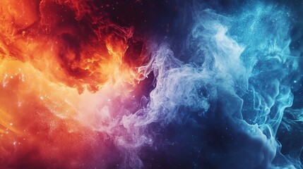 Fototapeta premium Dramatic Smoke Explosion Effect with Colorful Swirls and Patterns