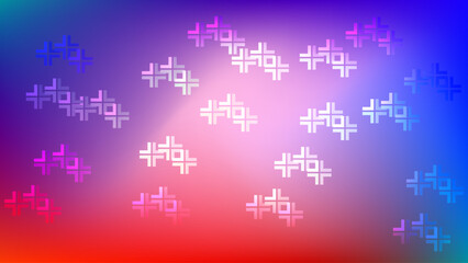 Random crosses with purple red gradient mesh abstract background