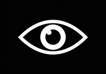 Obraz premium minimalist eye icon, black and white, graphic design, simple shapes, circular pupil, almond