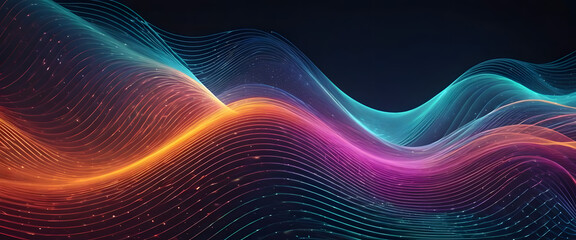 Abstract Waves of Light in Purple and Pink
