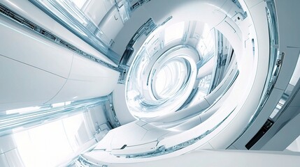 Fototapeta premium Sleek White Futuristic Background with Modern Lines and Design