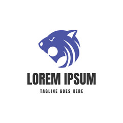 Angry Strong Tiger Jaguar Puma Leopard Head Illustration Logo Design