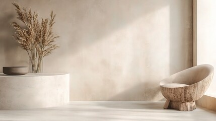 Elegant Studio Background Featuring Clean Lines and Neutral Tones