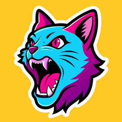 Angry tiger head mascot
