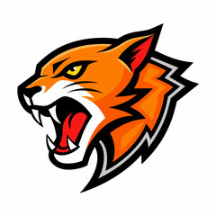 Angry tiger head mascot