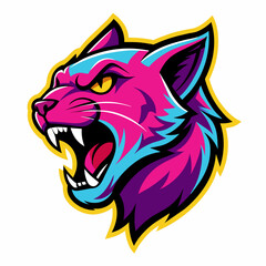 Angry tiger head mascot