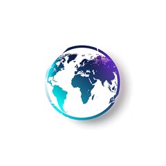 Obraz premium World Map Icon Logo Design Element. Abstract Globe