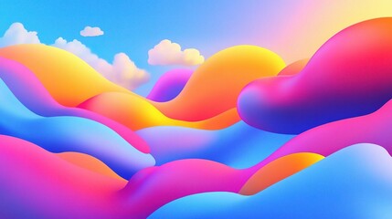 Fototapeta premium Bright and Colorful Clouds Drifting Across a Clear Blue Sky