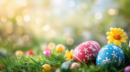 Spring Themed Background with Blurred Elements for Holiday Decor