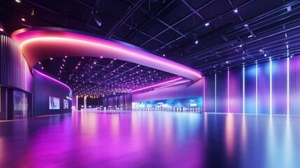 Modern 3D Rendering of a Sleek Exhibition Hall Interior Design
