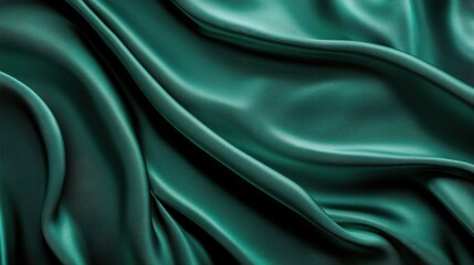 Obraz premium Luxurious Abstract Background of Fluid Green Cloth Textures