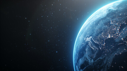 Close up of Earth from Space with Atmospheric Glow
