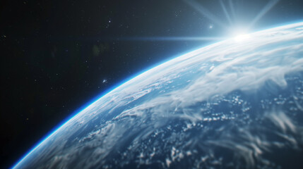 Obraz premium Close up of Earth from Space with Atmospheric Glow 
