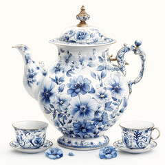 blue vase isolated on white