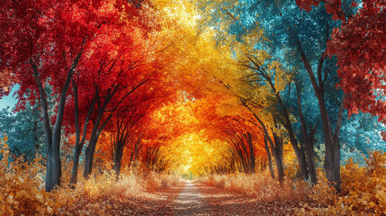 A natural archway formed by intertwining branches in a vibrant forest, symbolizing harmony, growth, and the beauty of nature's chaotic yet balanced forces

