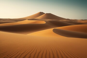 araffes in the desert with sand dunes and a blue sky
