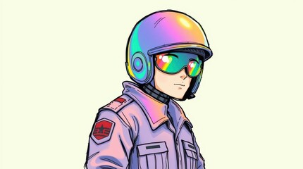 A futuristic soldier with high-tech gear, highlighting innovation and readiness, perfect for science fiction and futuristic themes.