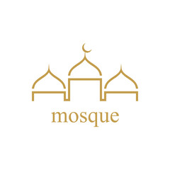 Islamic mosque flat design abstract icon logo
