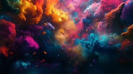 Fototapeta premium Vibrant Fireworks Display in a Nighttime Sky