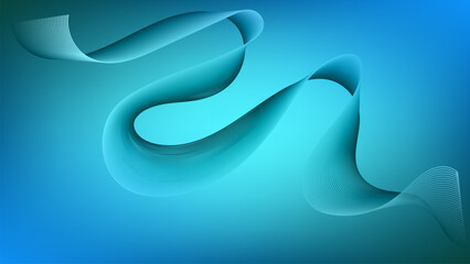 Wavy blended lines with blue gradient mesh abstract background