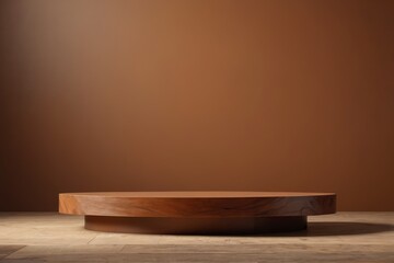 there is a wooden table with a brown background