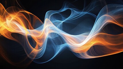 Obraz premium Flowing Abstract Background in Orange and Blue Colors