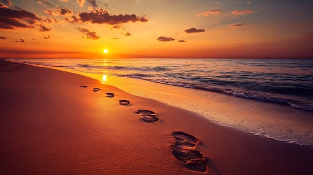 sunset on the beach view