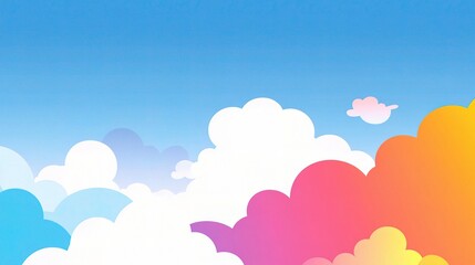 Bright and Colorful Clouds Drifting Across a Clear Sky