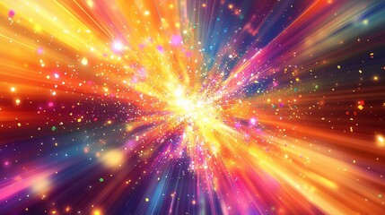 Colorful Abstract Celebration with Confetti Background Burst