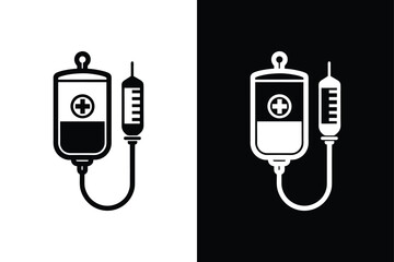 Streamlined Infusion Pump Graphic. Professional Medical Silhouettes