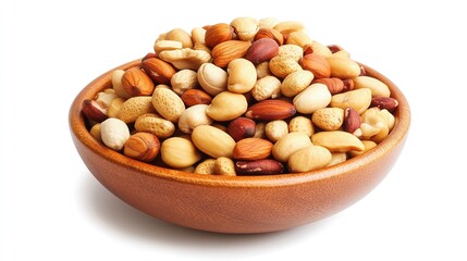 Rustic Wooden Background with a Single Nut Isolated