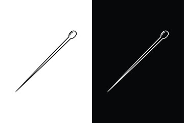 Streamlined Medical Access. Thin Line Catheter and Needle Icons