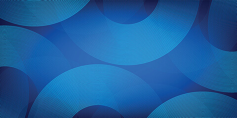 Blue abstract background with glowing circles. Swirl circular lines pattern. Geometric spiral. Twirl element. Modern graphic design. Futuristic technology