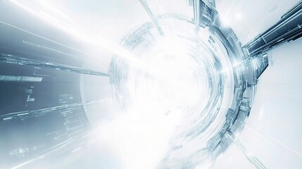 Obraz premium Sleek White Futuristic Background with High-Tech Lines and Design Elements