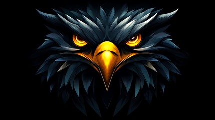 Obraz premium Fierce Eagle Head Close-Up: Dark, Majestic, and Powerful