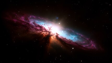 Fototapeta premium Cosmic Nebula: A Symphony of Colors in the Vast Expanse of Space