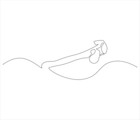 One continuous line drawing of hammer. Single line of hammer vector illustration
