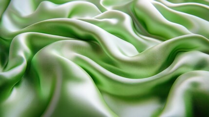 Fototapeta premium Soft, flowing light green silk fabric.