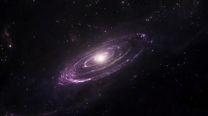 Fototapeta premium Purple Spiral Galaxy in the Dark Universe