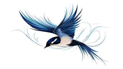 Beautiful swallow Clipart, isolated on a white background, swallow 