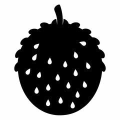 Soursop black silhouette vector
