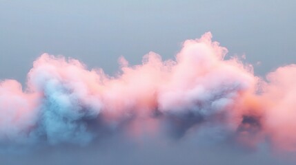 Naklejka premium Colorful 3D Render of Flowing Blue and Pink Smoke Clouds
