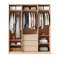 Organized Modern Wardrobe Neutral Clothing Accessories  Storage