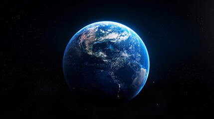 Obraz premium Earth from Space with Atmospheric Glow 