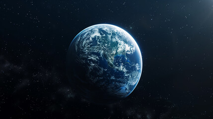 Fototapeta premium Earth from Space with Atmospheric Glow 