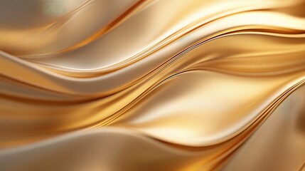 Rich Golden Texture Background with Shimmering Surfaces and Curves