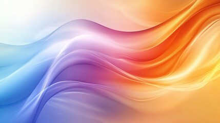 Obraz premium Smooth Abstract Flowing Shapes in Soft Color Gradient Background