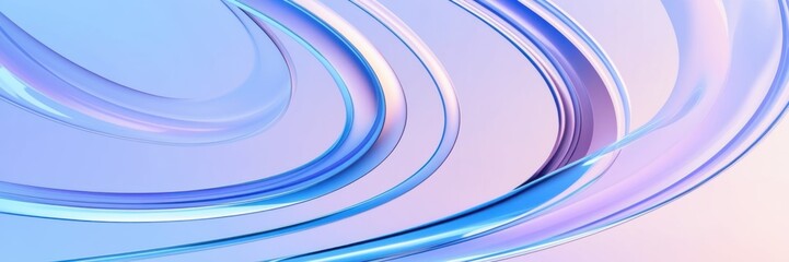 Abstract waves, fluid curves, cool blue tones, light purple hues, dynamic flow, smooth gradients, soft lighting, minimalist design, digital art, vector graphics style, modern background, ethereal atmo © KenPix