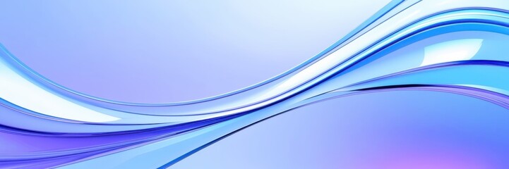 Abstract waves, fluid curves, cool blue tones, light purple hues, dynamic flow, smooth gradients, soft lighting, minimalist design, digital art, vector graphics style, modern background, ethereal atmo © KenPix